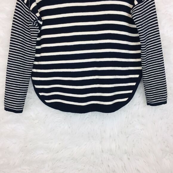 Madewell Navy & White Striped Curved Hem‎ Sweater - Picture 5 of 8